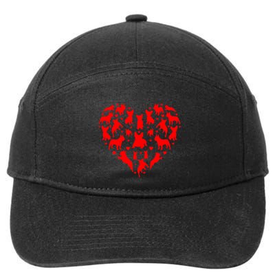 French Bulldogs Hearts Love Dog Lover Valentines Day Gift 7-Panel Snapback Hat