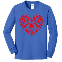 French Bulldogs Hearts Love Dog Lover Valentines Day Gift Kids Long Sleeve Shirt