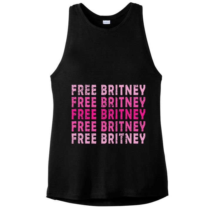 Free Britney Hashtag Vintage Graphic Pop Culture Gift Ladies PosiCharge Tri-Blend Wicking Tank