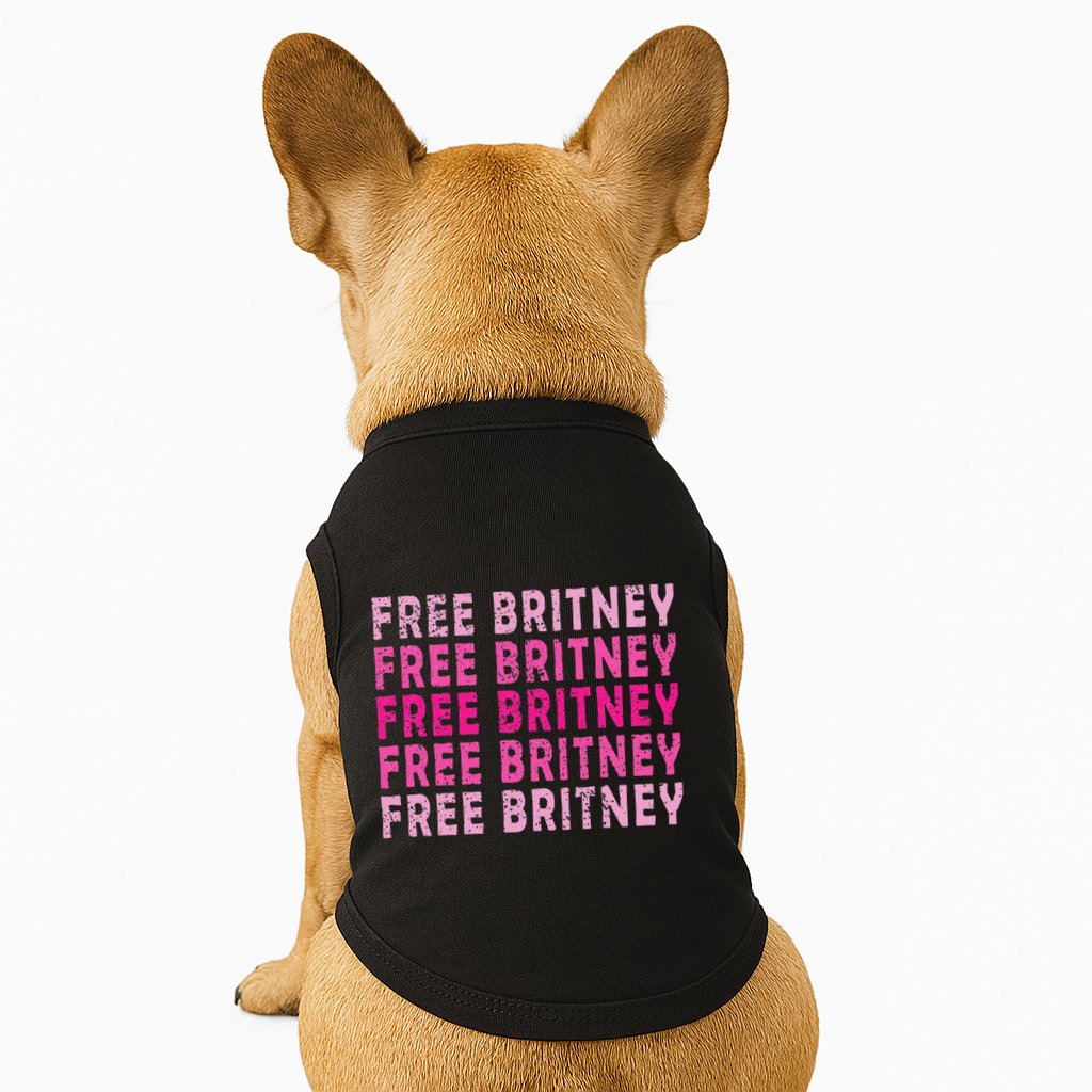 Free Britney Hashtag Vintage Graphic Pop Culture Gift Doggie Tank