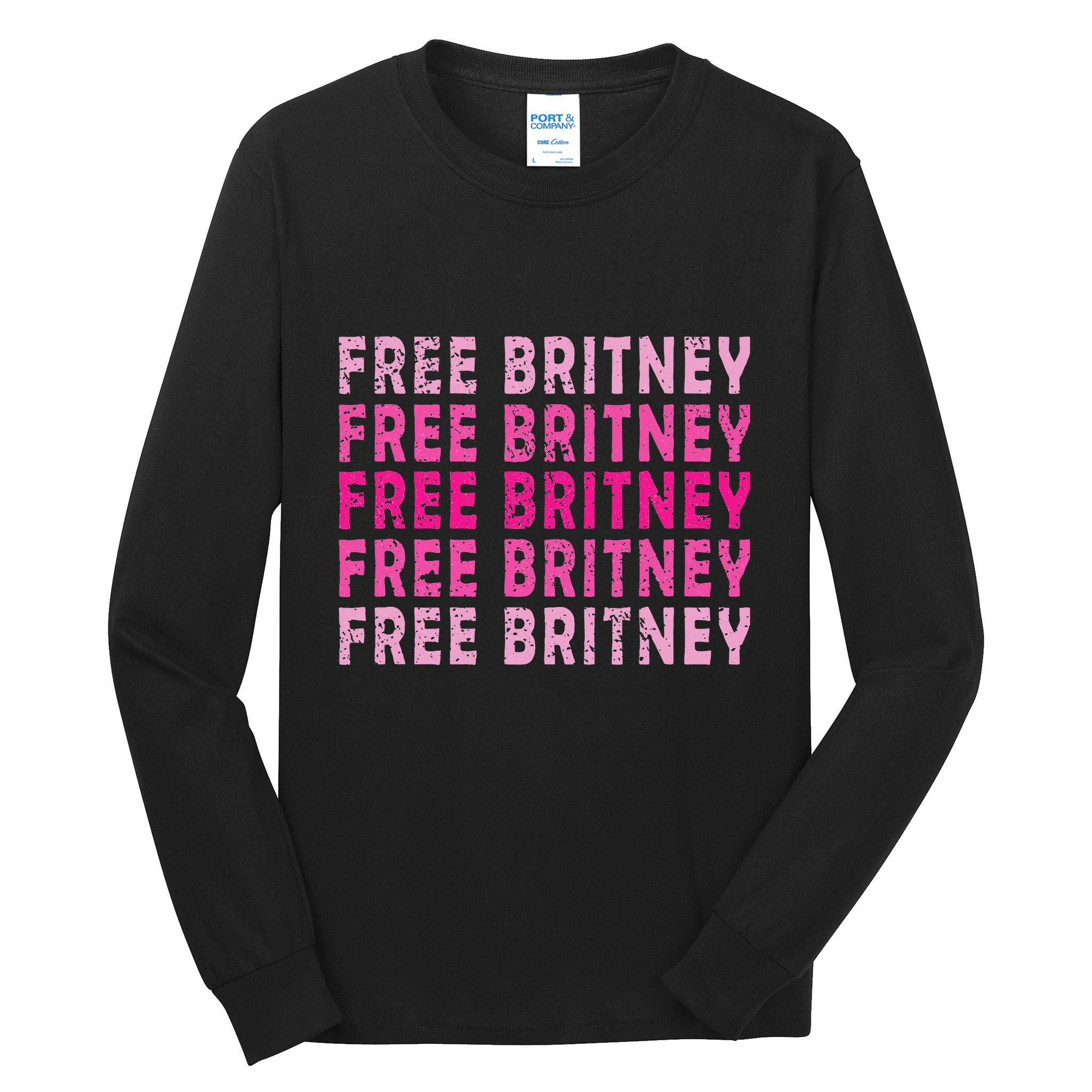 Free Britney Hashtag Vintage Graphic Pop Culture Gift Tall Long Sleeve T-Shirt