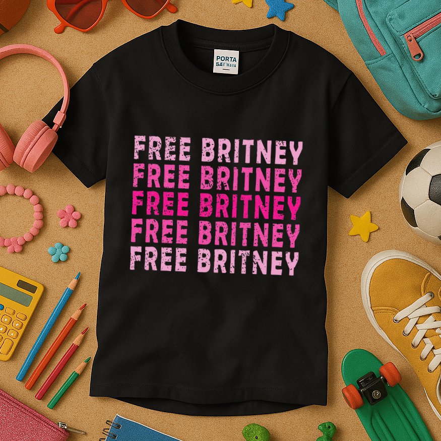 Free Britney Hashtag Vintage Graphic Pop Culture Gift Kids T-Shirt
