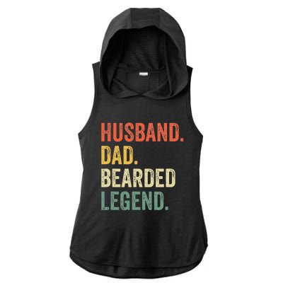 Funny Bearded Husband Dad Beard Legend Vintage Ladies PosiCharge Tri-Blend Wicking Draft Hoodie Tank