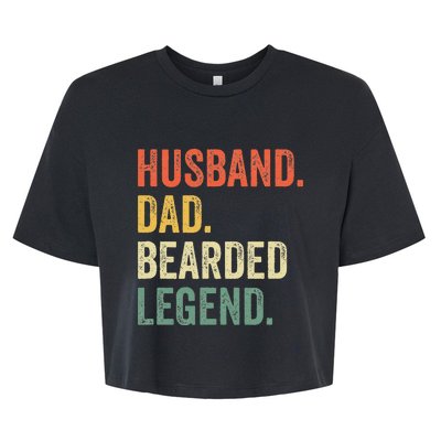 Funny Bearded Husband Dad Beard Legend Vintage Bella+Canvas Jersey Crop Tee