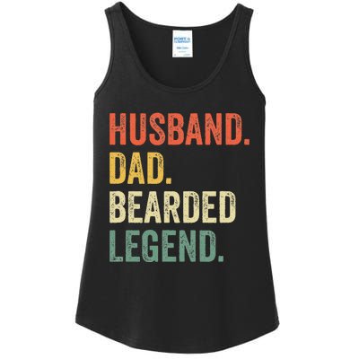 Funny Bearded Husband Dad Beard Legend Vintage Ladies Essential Tank