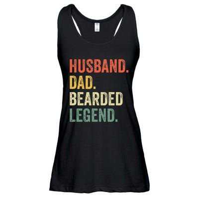 Funny Bearded Husband Dad Beard Legend Vintage Ladies Essential Flowy Tank