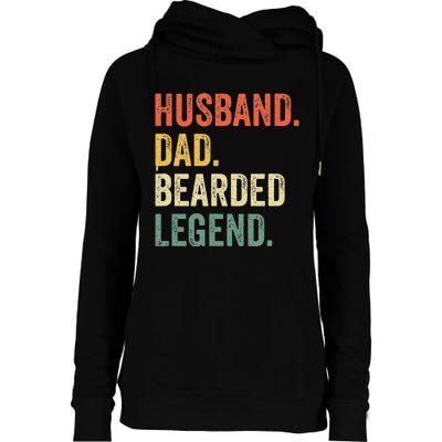 Funny Bearded Husband Dad Beard Legend Vintage Womens Funnel Neck Pullover Hood