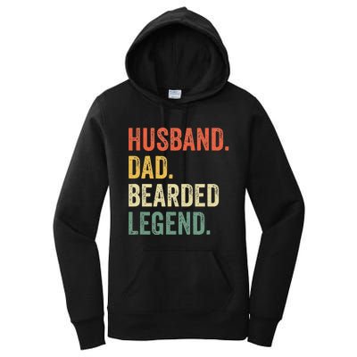 Funny Bearded Husband Dad Beard Legend Vintage Women's Pullover Hoodie