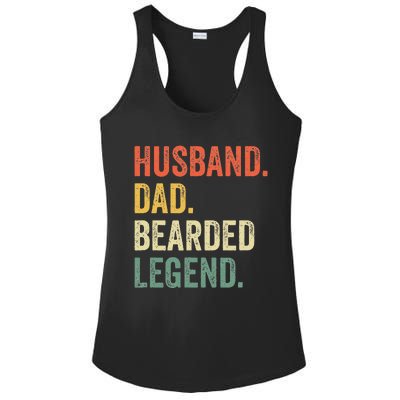 Funny Bearded Husband Dad Beard Legend Vintage Ladies PosiCharge Competitor Racerback Tank