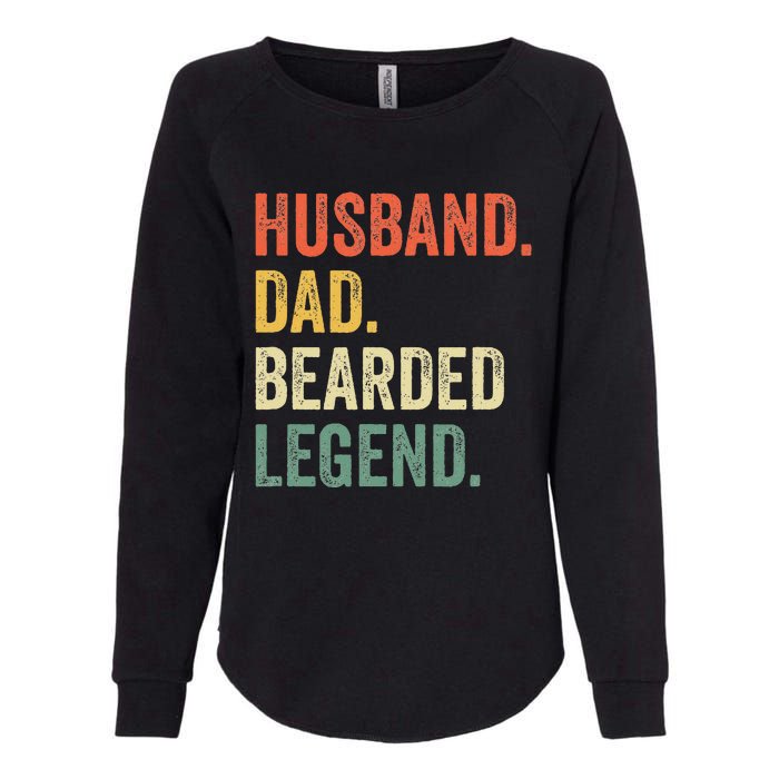 Funny Bearded Husband Dad Beard Legend Vintage Womens California Wash Sweatshirt