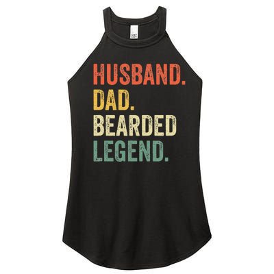 Funny Bearded Husband Dad Beard Legend Vintage Women’s Perfect Tri Rocker Tank