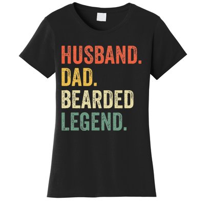 Funny Bearded Husband Dad Beard Legend Vintage Women's T-Shirt