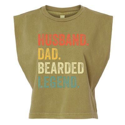 Funny Bearded Husband Dad Beard Legend Vintage Garment-Dyed Women's Muscle Tee