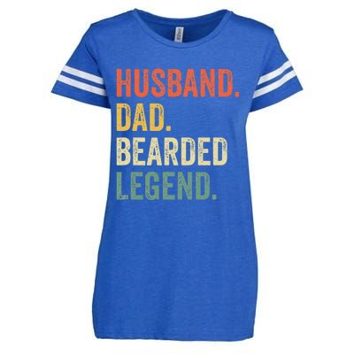 Funny Bearded Husband Dad Beard Legend Vintage Enza Ladies Jersey Football T-Shirt