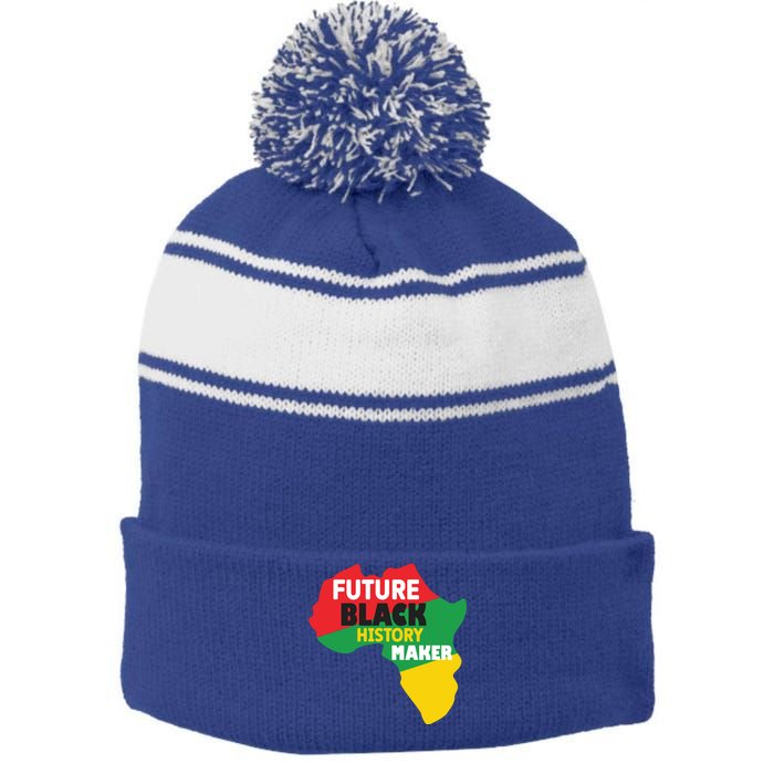 Future Black History Maker For Black History Month Gift African Pride Stripe Pom Pom Beanie