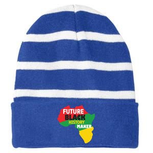 Future Black History Maker For Black History Month Gift African Pride Striped Beanie with Solid Band