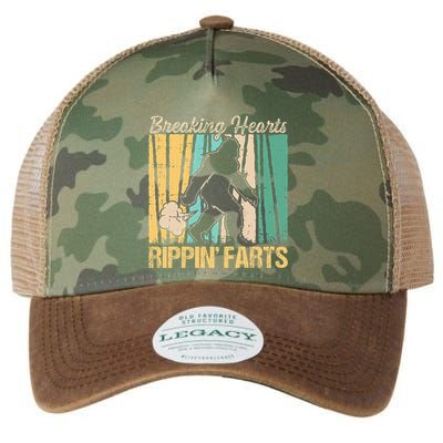 Funny Breaking Hearts Ripping Farts Sasquatch Bigfoot Legacy Tie Dye Trucker Hat