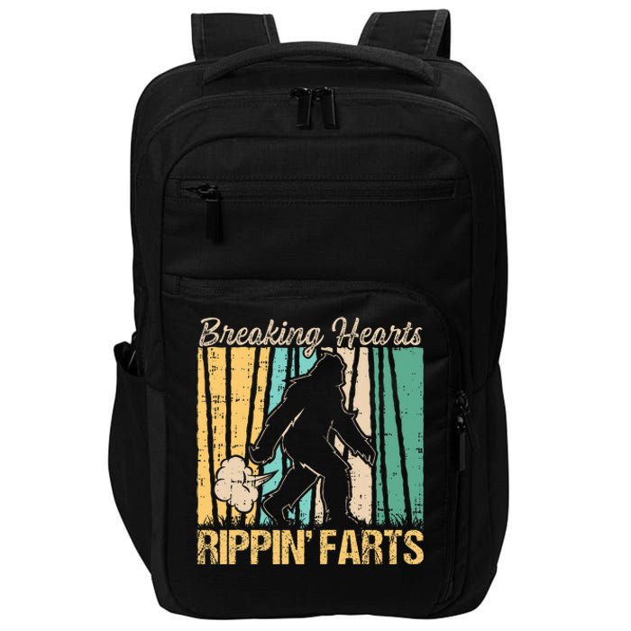 Funny Breaking Hearts Ripping Farts Sasquatch Bigfoot Impact Tech Backpack