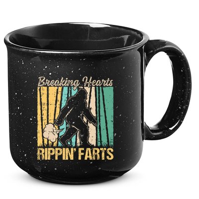 Funny Breaking Hearts Ripping Farts Sasquatch Bigfoot 15oz Campfire Ceramic Mug