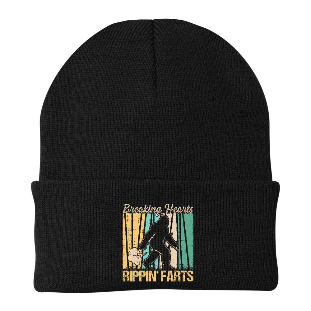 Funny Breaking Hearts Ripping Farts Sasquatch Bigfoot Beanie