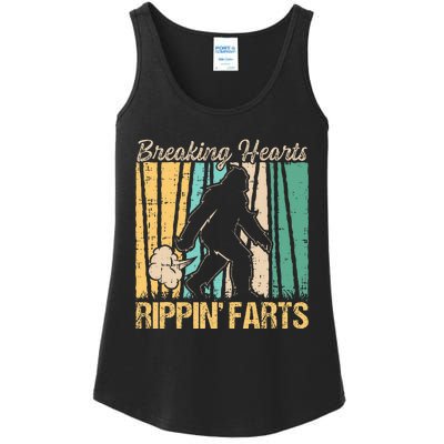 Funny Breaking Hearts Ripping Farts Sasquatch Bigfoot Ladies Essential Tank