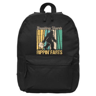 Funny Breaking Hearts Ripping Farts Sasquatch Bigfoot 16 in Basic Backpack