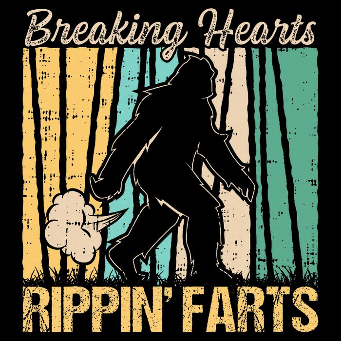 Funny Breaking Hearts Ripping Farts Sasquatch Bigfoot Youth Performance Sprint T-Shirt
