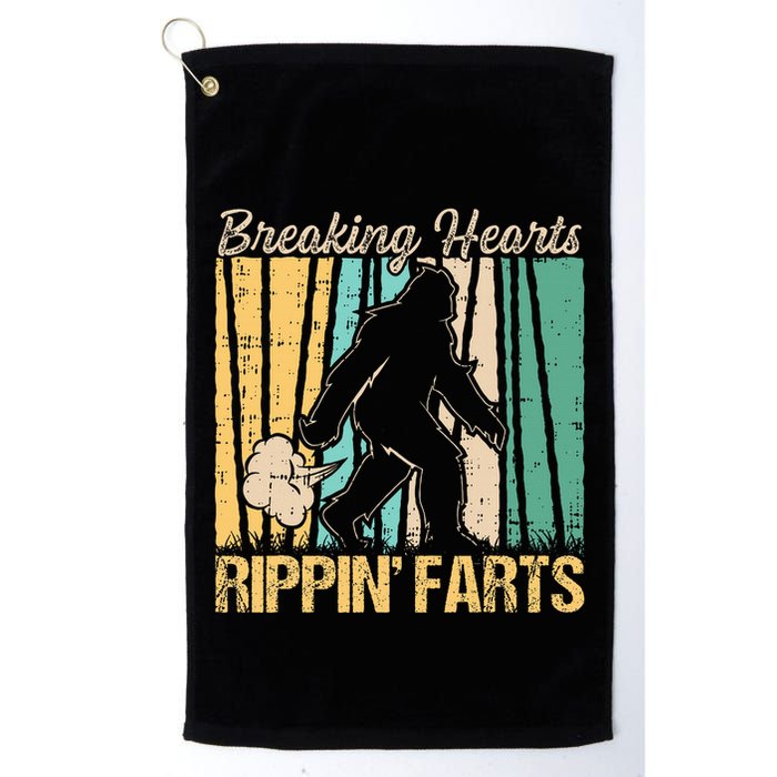 Funny Breaking Hearts Ripping Farts Sasquatch Bigfoot Golf Towel