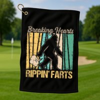 Funny Breaking Hearts Ripping Farts Sasquatch Bigfoot Golf Towel