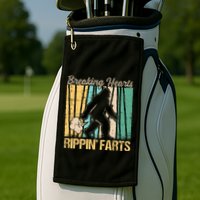 Funny Breaking Hearts Ripping Farts Sasquatch Bigfoot Golf Towel