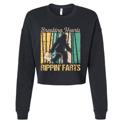 Funny Breaking Hearts Ripping Farts Sasquatch Bigfoot Cropped Pullover Crew