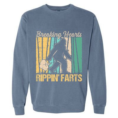 Funny Breaking Hearts Ripping Farts Sasquatch Bigfoot Garment-Dyed Sweatshirt