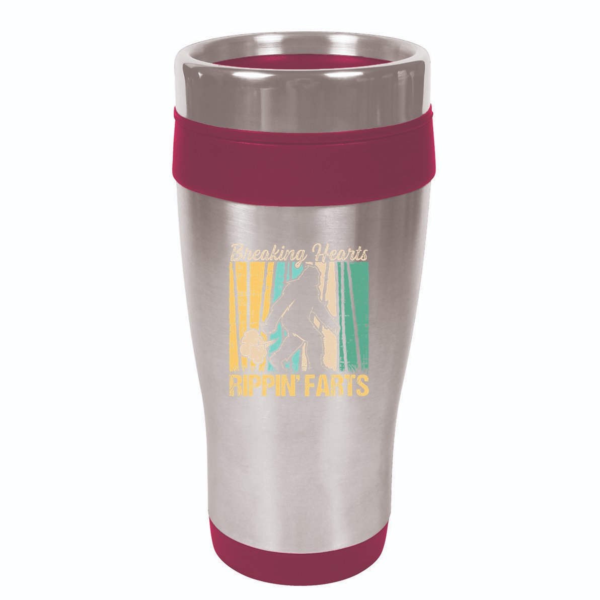 Funny Breaking Hearts Ripping Farts Sasquatch Bigfoot 16oz Travel Tumbler