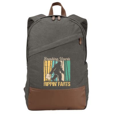 Funny Breaking Hearts Ripping Farts Sasquatch Bigfoot Cotton Canvas Backpack