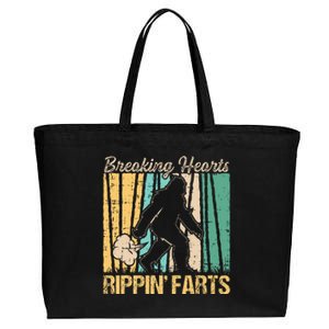 Funny Breaking Hearts Ripping Farts Sasquatch Bigfoot Cotton Canvas Jumbo Tote