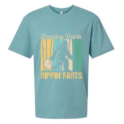 Funny Breaking Hearts Ripping Farts Sasquatch Bigfoot Sueded Cloud Jersey T-Shirt
