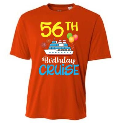 Fireworks & Balloons Happy 56th Birthday Cruise 56 Years Old Cooling Performance Crew T-Shirt