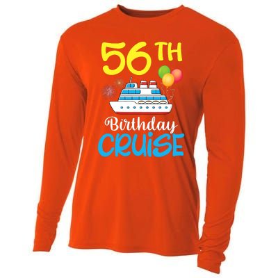 Fireworks & Balloons Happy 56th Birthday Cruise 56 Years Old Cooling Performance Long Sleeve Crew