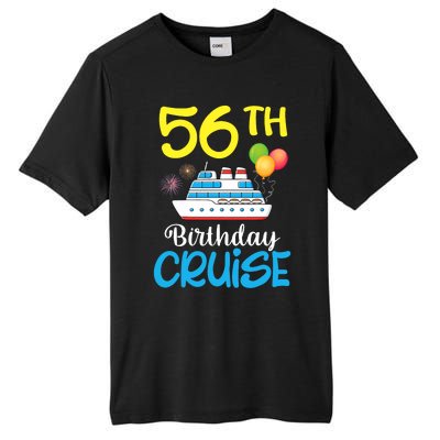 Fireworks & Balloons Happy 56th Birthday Cruise 56 Years Old Tall Fusion ChromaSoft Performance T-Shirt