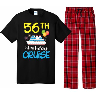 Fireworks & Balloons Happy 56th Birthday Cruise 56 Years Old Pajama Set