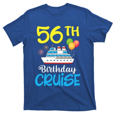 Fireworks & Balloons Happy 56th Birthday Cruise 56 Years Old T-Shirt