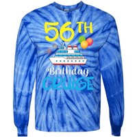 Fireworks & Balloons Happy 56th Birthday Cruise 56 Years Old Tie-Dye Long Sleeve Shirt