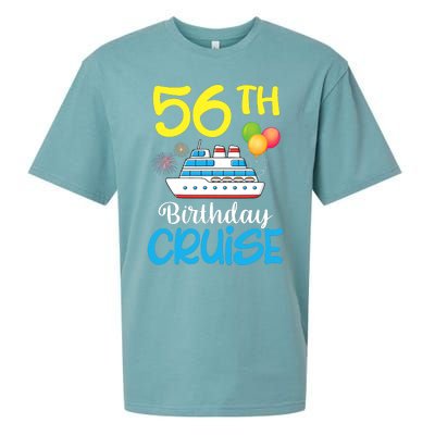 Fireworks & Balloons Happy 56th Birthday Cruise 56 Years Old Sueded Cloud Jersey T-Shirt