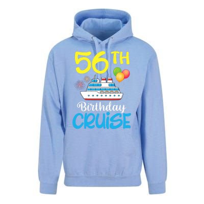 Fireworks & Balloons Happy 56th Birthday Cruise 56 Years Old Unisex Surf Hoodie