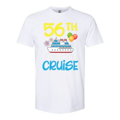 Fireworks & Balloons Happy 56th Birthday Cruise 56 Years Old Softstyle CVC T-Shirt