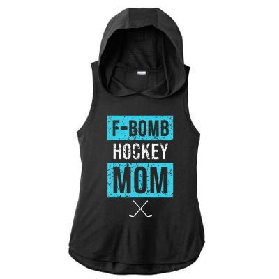 F Bomb Hockey Mom FBomb Funny Ice Hockey Mom Mother Ladies PosiCharge Tri-Blend Wicking Draft Hoodie Tank