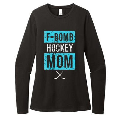 F Bomb Hockey Mom FBomb Funny Ice Hockey Mom Mother Womens CVC Long Sleeve Shirt