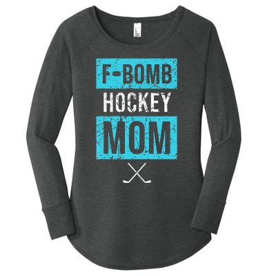 F Bomb Hockey Mom FBomb Funny Ice Hockey Mom Mother Women's Perfect Tri Tunic Long Sleeve Shirt