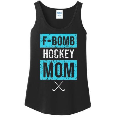 F Bomb Hockey Mom FBomb Funny Ice Hockey Mom Mother Ladies Essential Tank