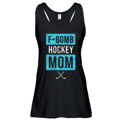 F Bomb Hockey Mom FBomb Funny Ice Hockey Mom Mother Ladies Essential Flowy Tank